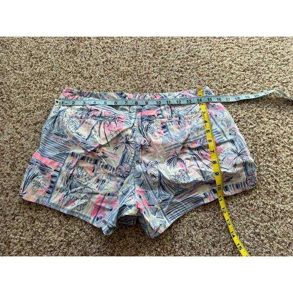 Lilly Pulitzer Aide Ruffle Pocket Whisper Blue Yeah Bouy, Stretch shorts, size 4 - Picture 6 of 8